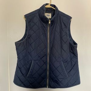 Navy blue quilted vest